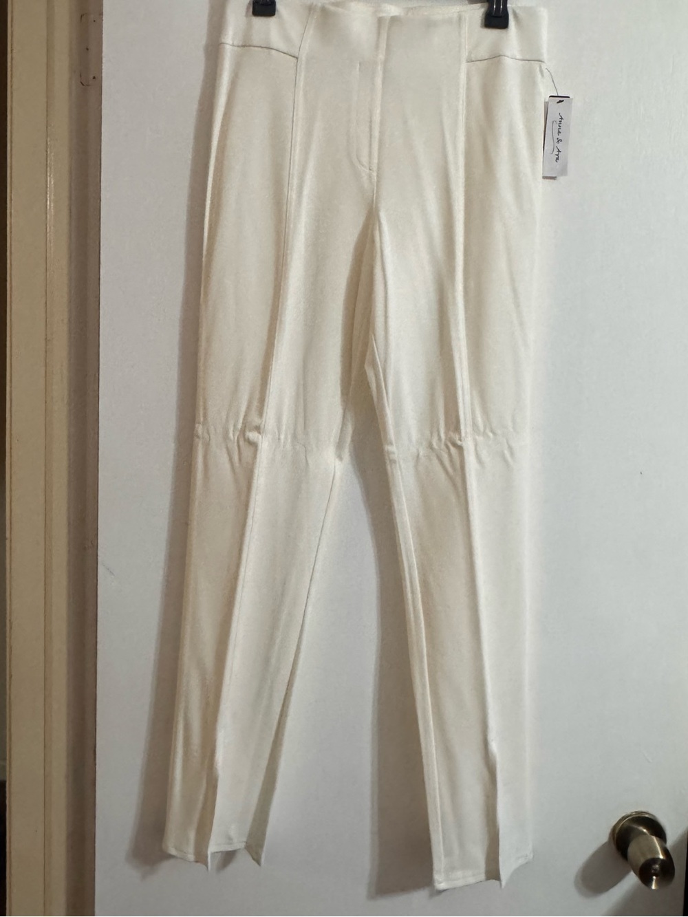 Women's Cream Pull-On Ponte Leggings